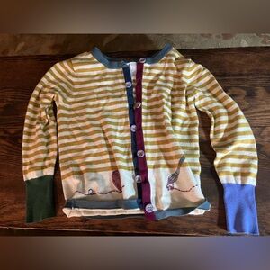 Matilda Jane Striped Button-Up Cardigan with Bird Design